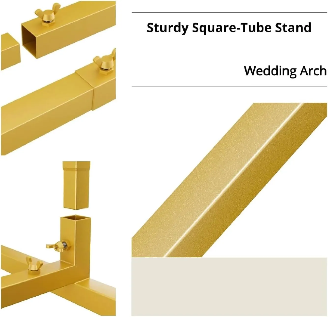 6FT 5FT 4FT Arch-Backdrop-Stand Set of 3, Wedding Arch Stand for Birthday Party Baby Shower, Flower Balloon Metal Arch Stand Frame for Graduation Anniversary Ceremony Decor, Gold