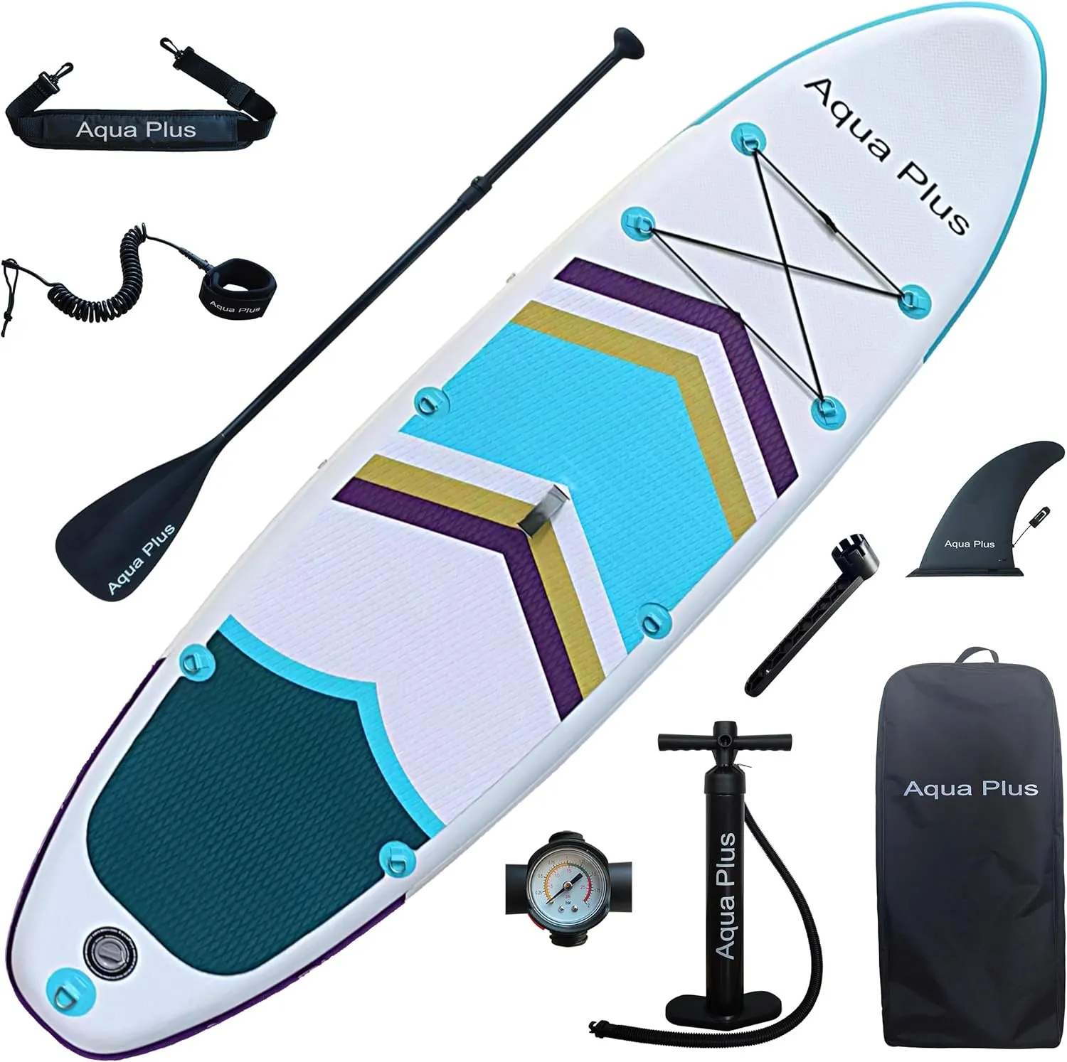 6inches Thick Inflatable SUP for All Skill Levels Stand Up Paddle Board,Paddle,Pump,ISUP Travel Backpack, Leash,Shoulder Strap,Youth,Adult Inflatable Paddle Board