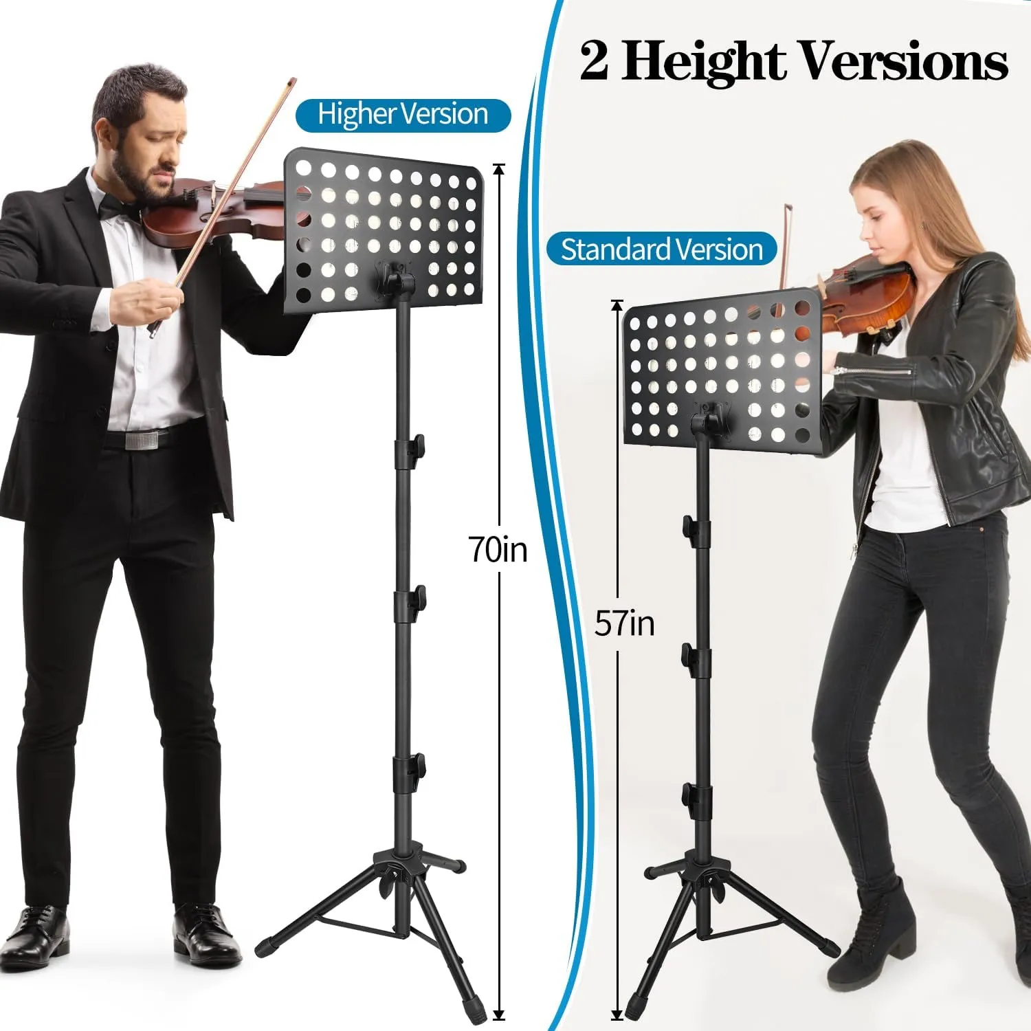 70in Sheet Music Stand, Heightened Music Stand, Adjustable Music Sheet Stand Portable Folding with Carry Bag for Guitar, Ukulele, Violin Players(Higher Version, 1 pack)