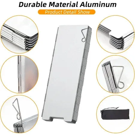 8 Plates Foldable Outdoor Camping Aluminium Alloy Windshield
