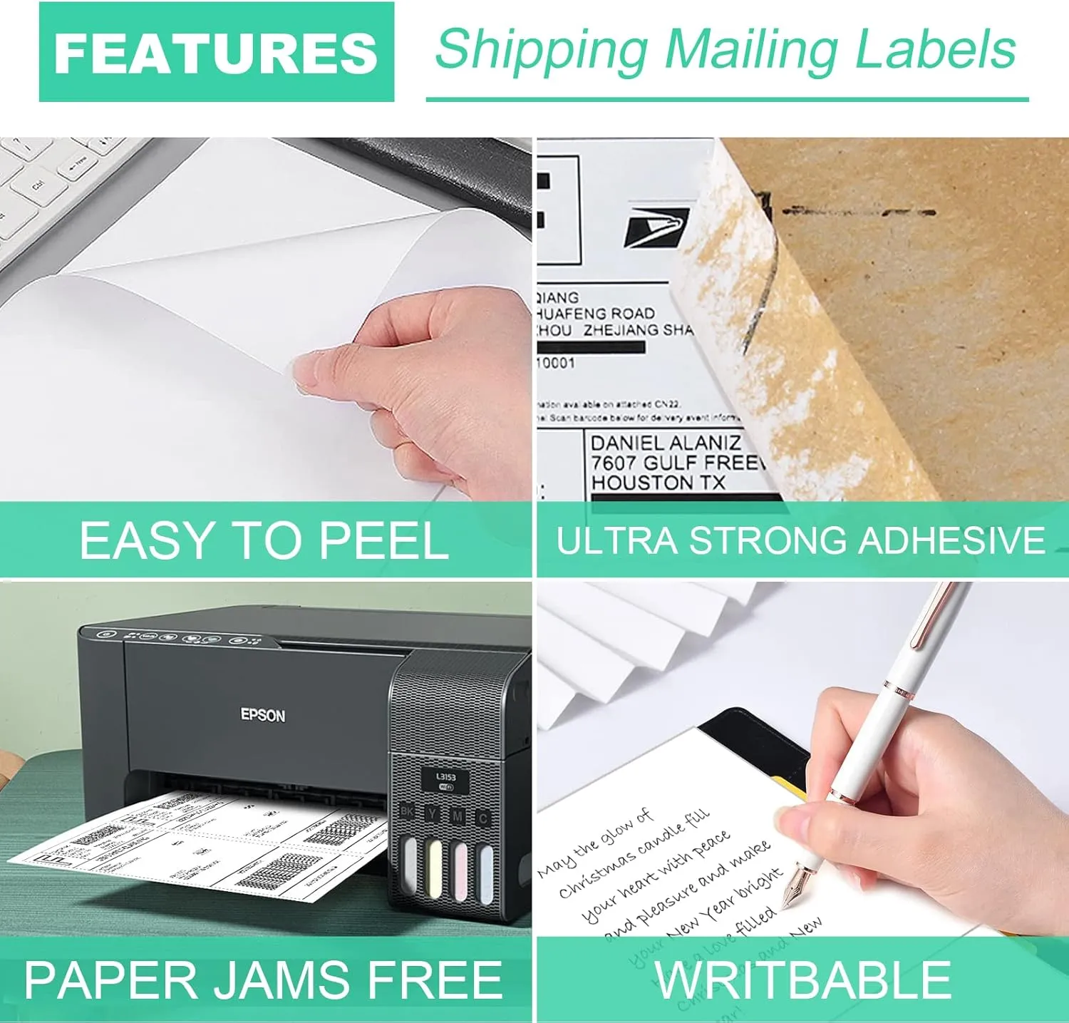 8.5" x 5.5" Shipping Labels 1000 Labels, PAPRMA Half Sheet Shipping Mailing Labels for Laser & Inkjet Printers, Self-Adhesive Large Shipping Labels 2 Per Page - Square Corner Labels Blank (500 Sheets)