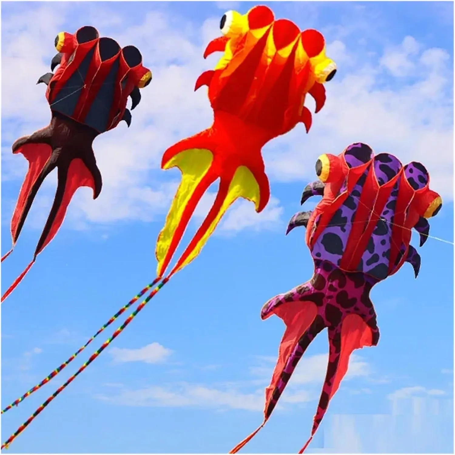 8M 3D Software Kite, Big Goldfish Adult Outdoor Large Flying Long-Tail Kites, Easy to Fly Tear Resistant Waterproof Material