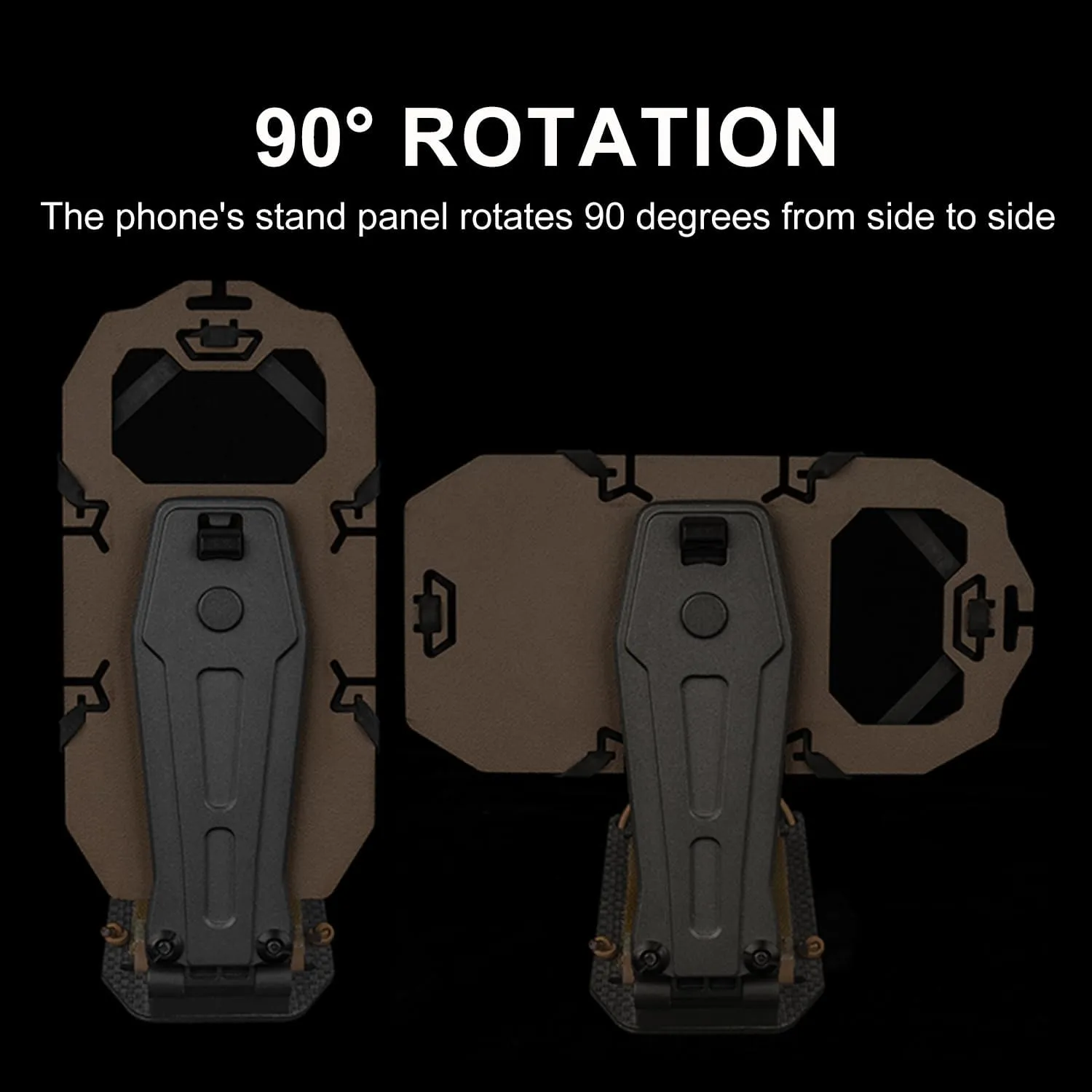 90 Degree Rotation Tactical Plate Carrier Vest Attachments Universal Phone Chest Mount for Larger Screen Size 4.7"-7.8" Molle Accessories Foldable Navigation Adjustable Phone Holder Board (Tan)