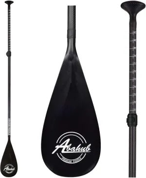 Abahub Carbon Fiber SUP Paddles, 1 x 3 Section Adjustable 67" - 86" Carbon Fiber Shaft, Lightweight Stand-up Paddle Oars for Paddleboards, with a Carrying Bag