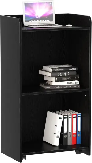 aboxoo Podium Stand - Portable Podium Stand with 4 Rolling Wheels, Pulpits for Churches with Adjustable Shelf, Hostess Stand, Mobile Teacher lecterns & podiums for Church, Classroom, Office (Black)