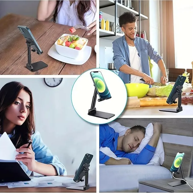 Adjustable & Foldable Mobile Phone Stand (Black)