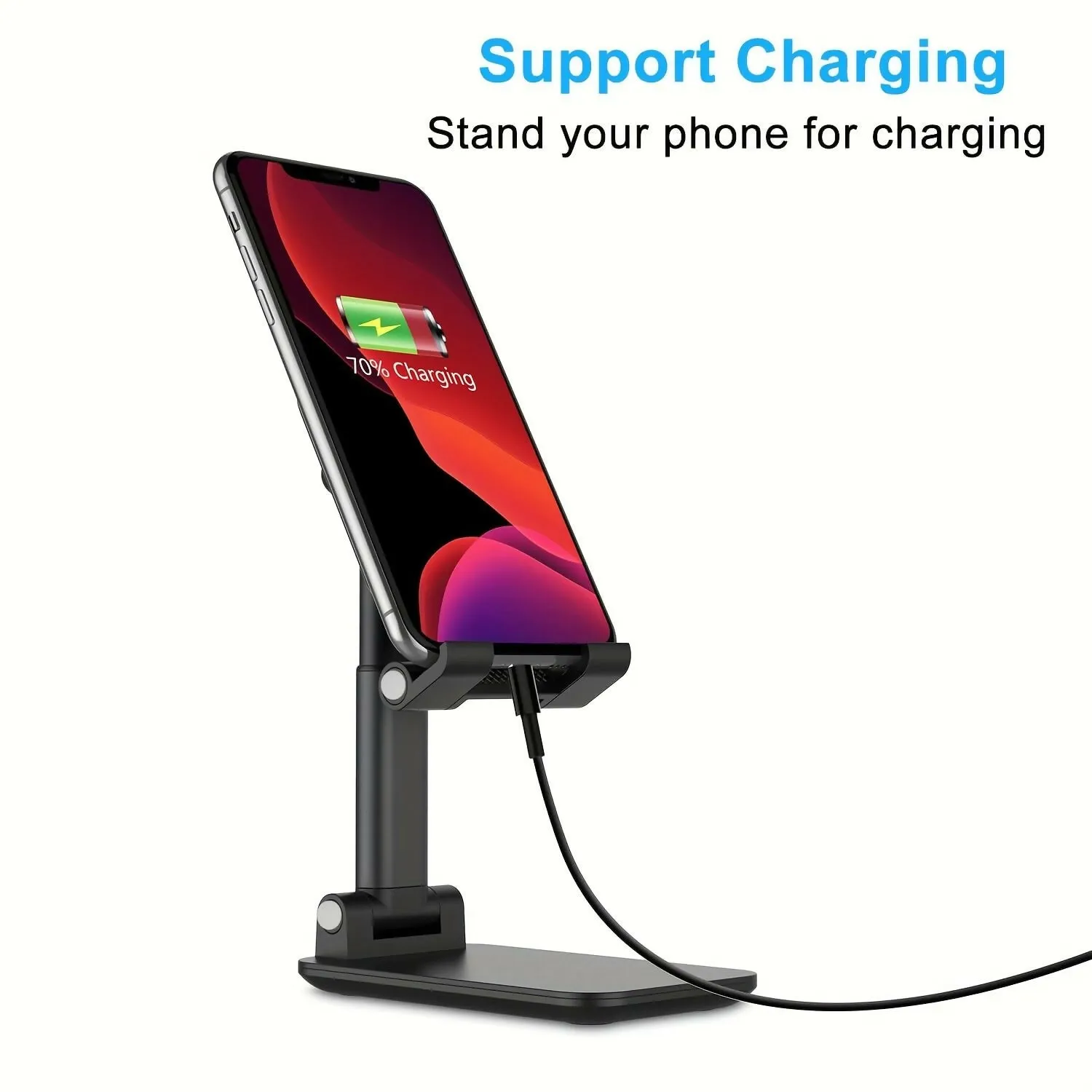 Adjustable & Foldable Mobile Phone Stand (Black)