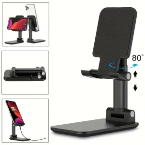 Adjustable & Foldable Mobile Phone Stand (Black)