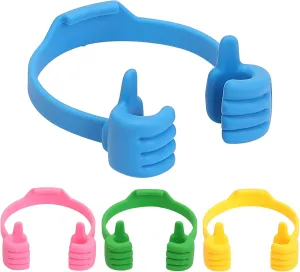 Adjustable Thumbs up Lazy Cell Phone Stand for Desk, Portable Cell Phone Stand for iPhone iPad Huawei, Cool Gadgets Fun Gifts for Teenager Boys (Multi Colors, 4PCS)