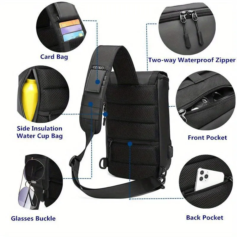 Adrian | Functional Sling Bag with USB Charging Port