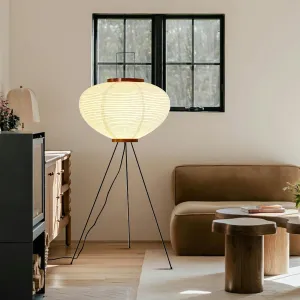 Akari Lamp, Noguchi Style Paper Floor Lamp, Rice Paper Lamp, Paper Lantern with 3 Color Bulb, Japanese Decor with Warm and Cozy Vibe for Living Room, Bedroom, Home Indoor