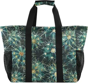 ALAZA Cacti Succulents Floral Tropical Waterproof Beach Tote Bags