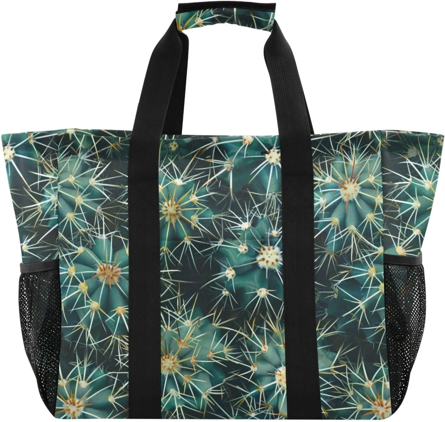 ALAZA Cacti Succulents Floral Tropical Waterproof Beach Tote Bags