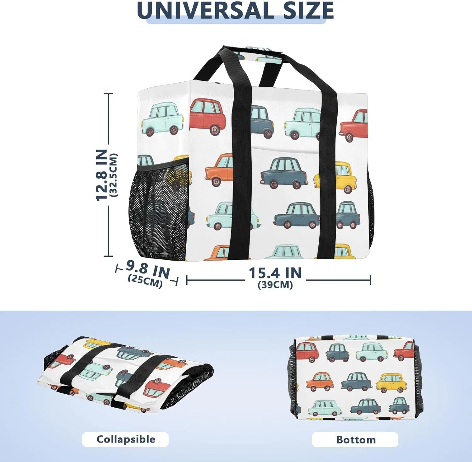 ALAZA Cute Tractor Vehicle Waterproof Beach Tote Bags