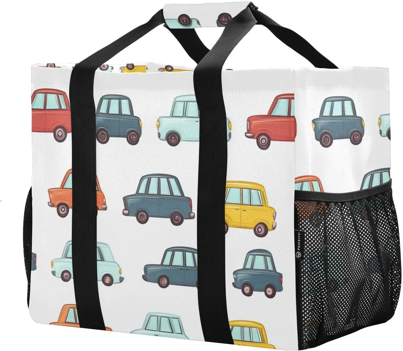 ALAZA Cute Tractor Vehicle Waterproof Beach Tote Bags