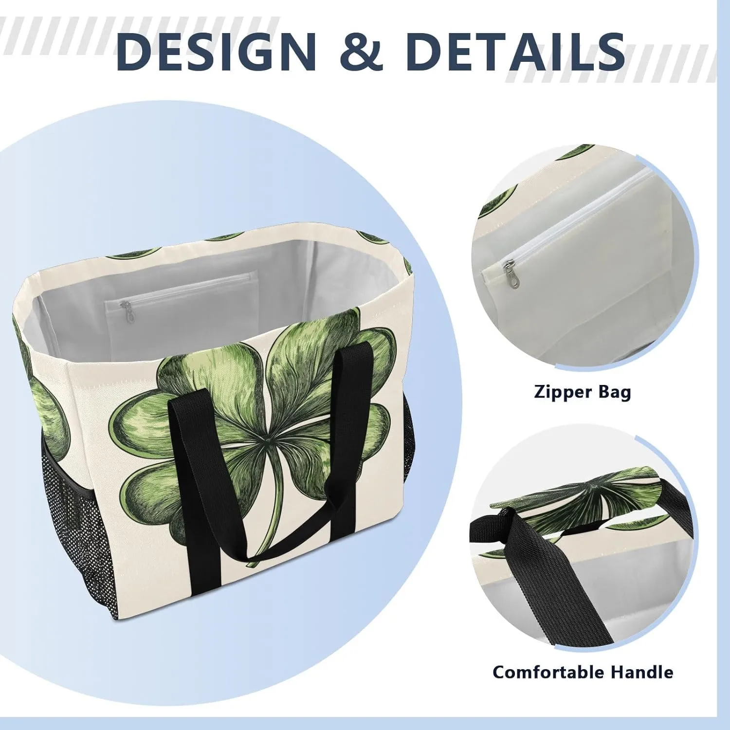 ALAZA Rabbit Easter Egg Chick Flower Leaf Branch Waterproof Beach Tote Bags