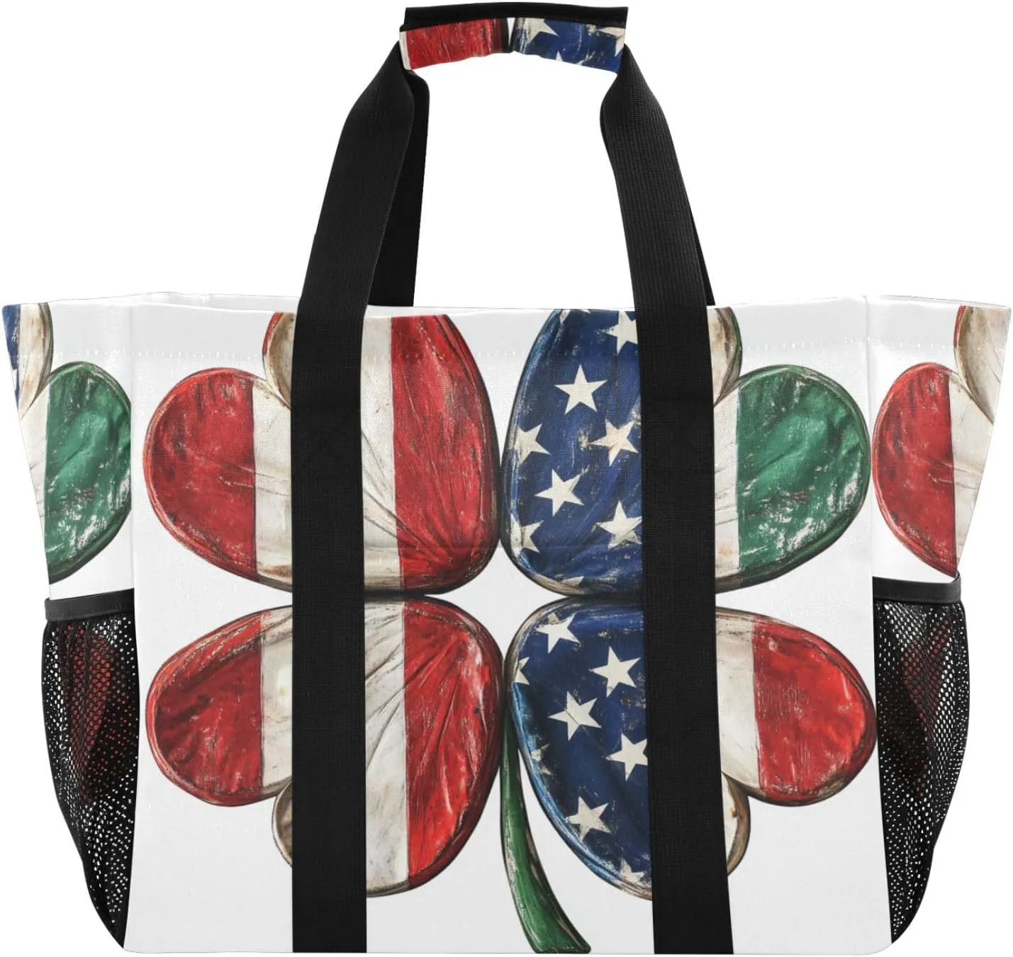 ALAZA Rabbit Easter Egg Chick Flower Leaf Branch Waterproof Beach Tote Bags