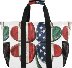 ALAZA Rabbit Easter Egg Chick Flower Leaf Branch Waterproof Beach Tote Bags