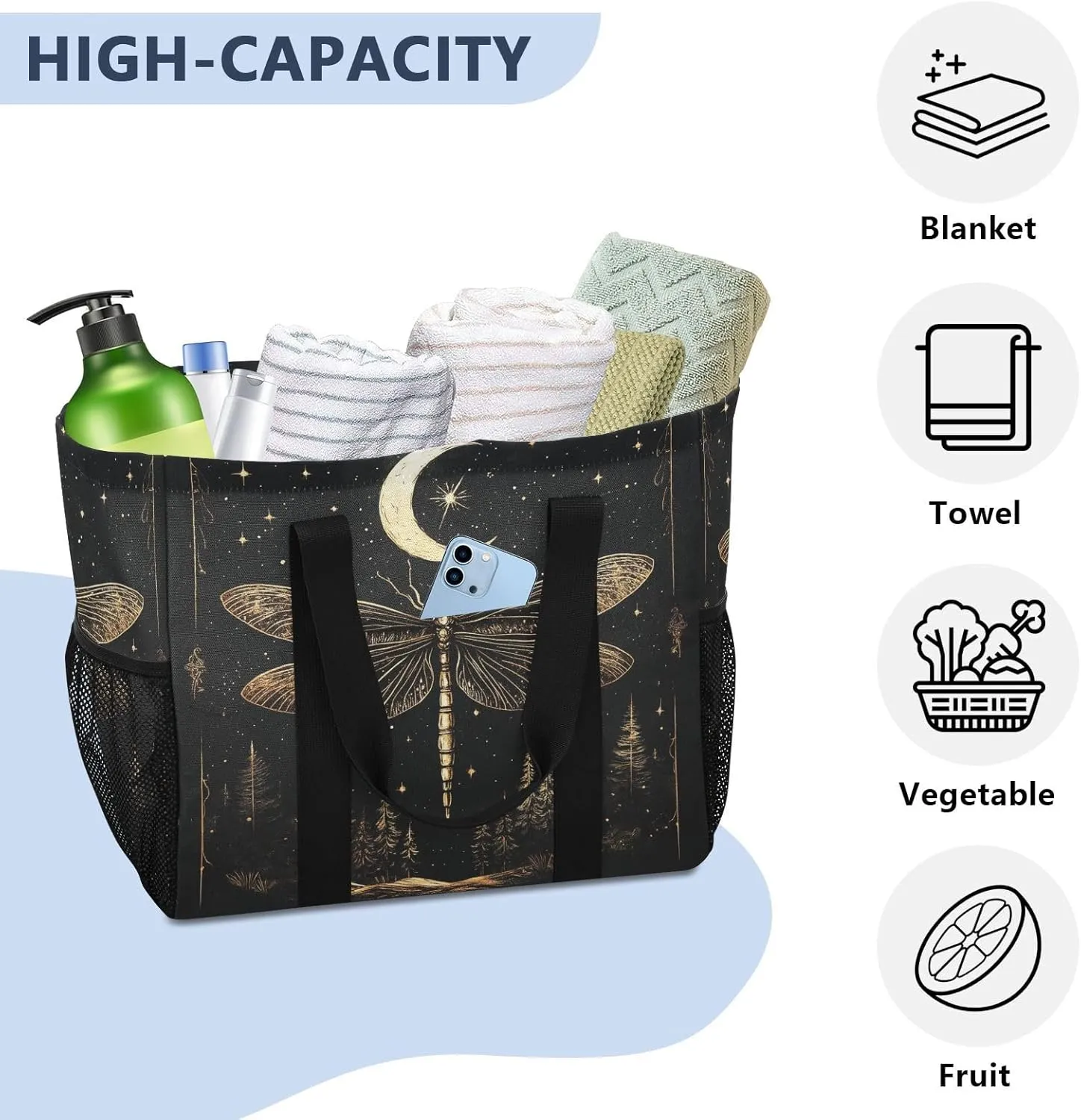 ALAZA Vintage Usa Eagles Waterproof Beach Tote Bags