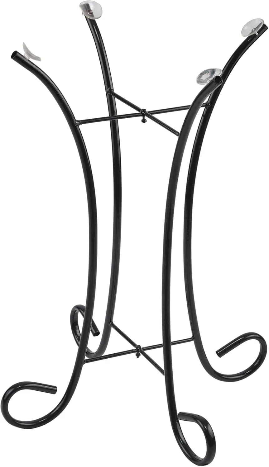 Alpine Corporation 23" Tall Outdoor Metal Bird Bath Stand Décor Accessory, Black
