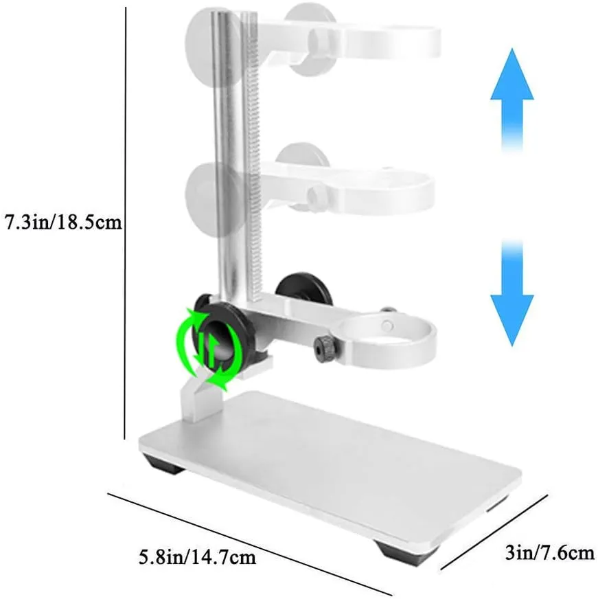 Aluminum Alloy Microscope Stand Holder for Digital Microscope, Stable and Durable, Adjusted Up and Down, Metal Stand Bracket with Portable Carrying Case