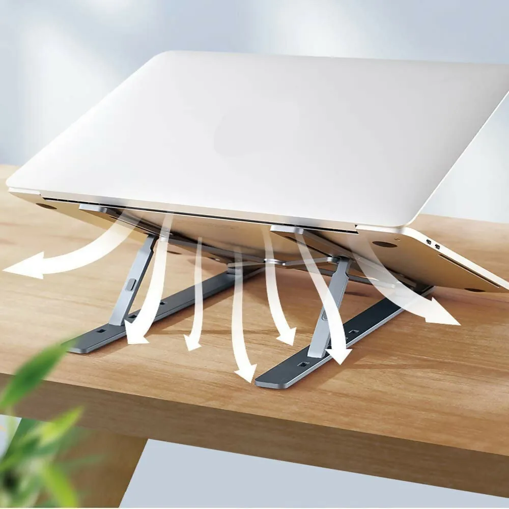 Aluminum Height-Adjustable Foldable Laptop Stand Portable & Ventilated