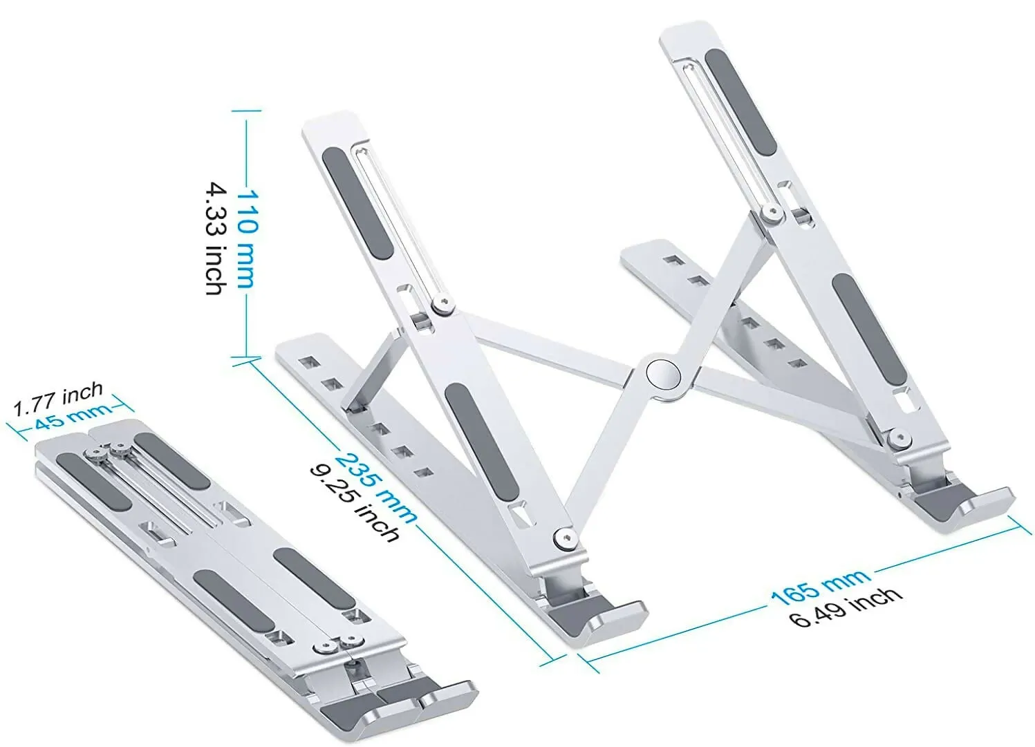 Aluminum Height-Adjustable Foldable Laptop Stand Portable & Ventilated
