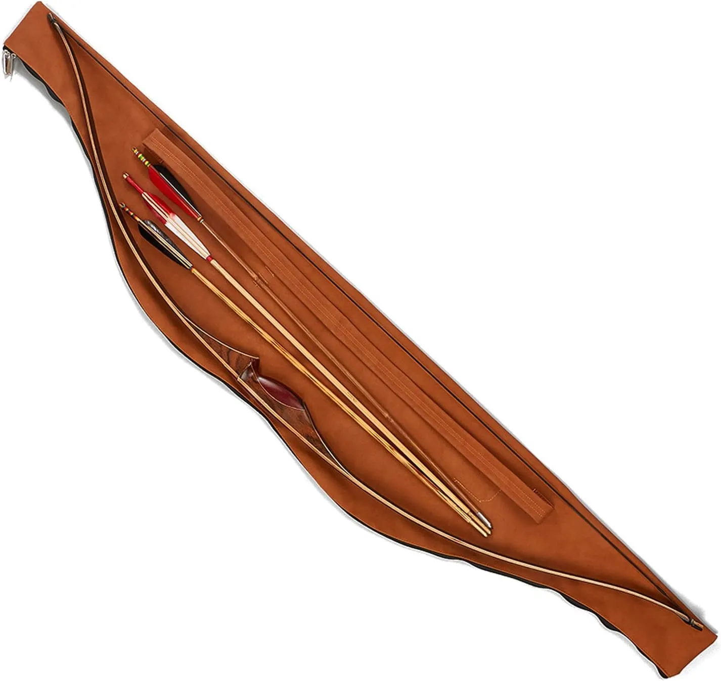 Archery Traditional Bow Bag 60 Inch Recurve Bow Case Leather Bow Storage Bag for Longbow Horse Bow