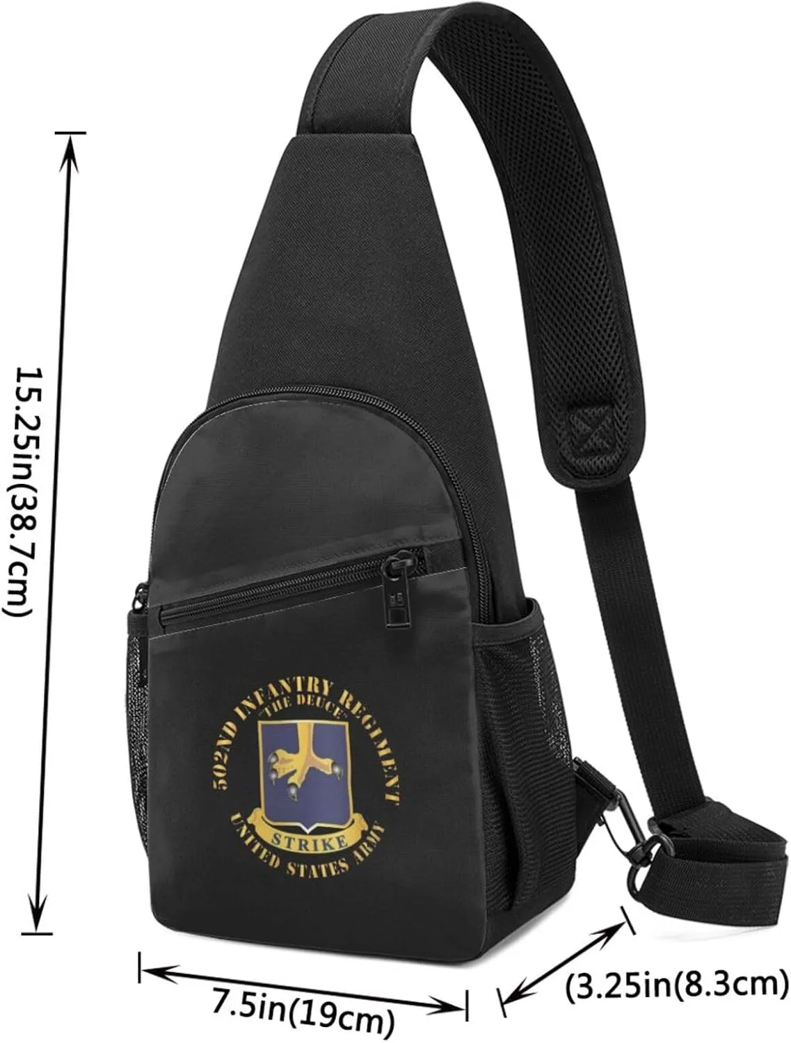 Army - 502th Infantry Regiment Unisex Chest Bag Lightweight Crossbody Shoulder Bag Travel Pocket