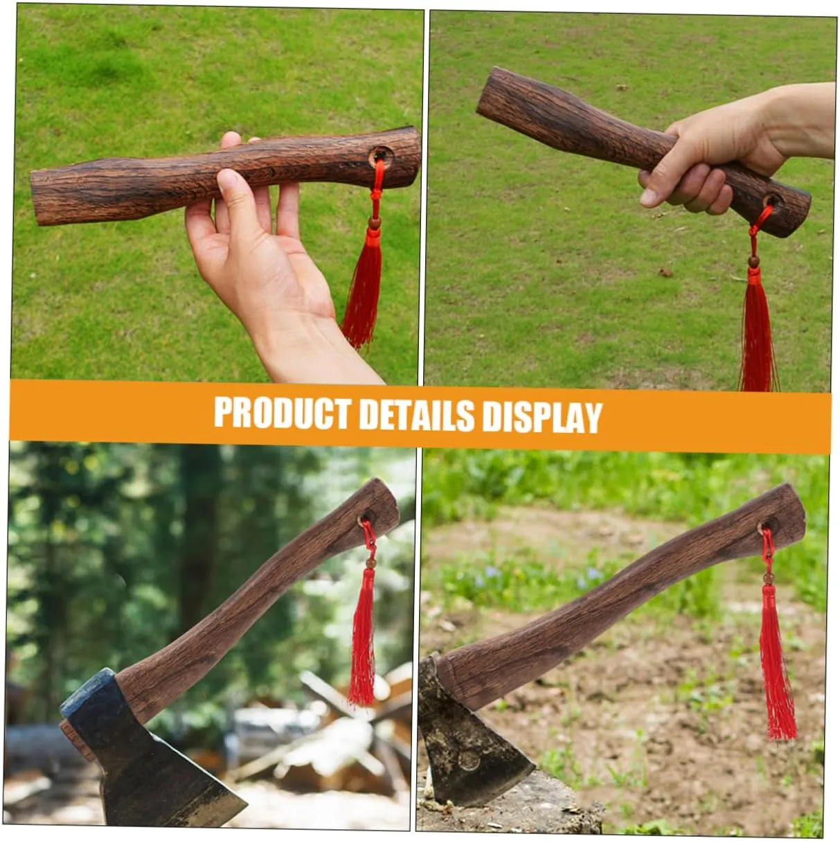 ARTIBETTER 5pcs Wooden Axe Handle Replacement for Hatchet Ergonomic Design Easy to Install Handle for Axe for Camping and Outdoor Use