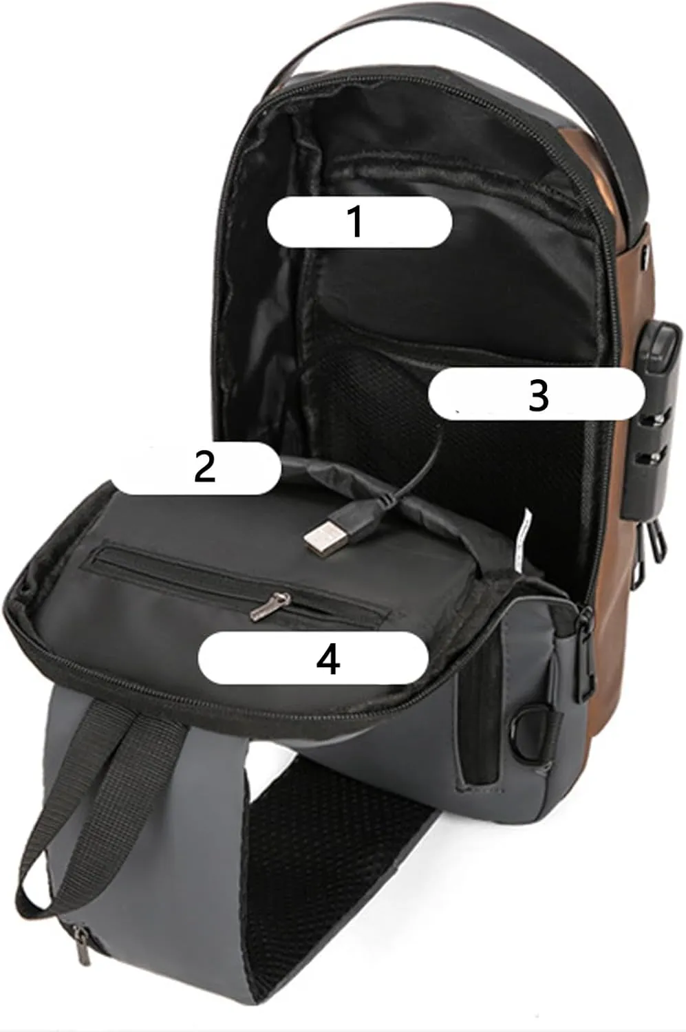 Auricz Sling Bag, 2025 New Carbon Fiber Streamline Anti-Theft Sling Bag, Waterproof, for Travel Gym Sports