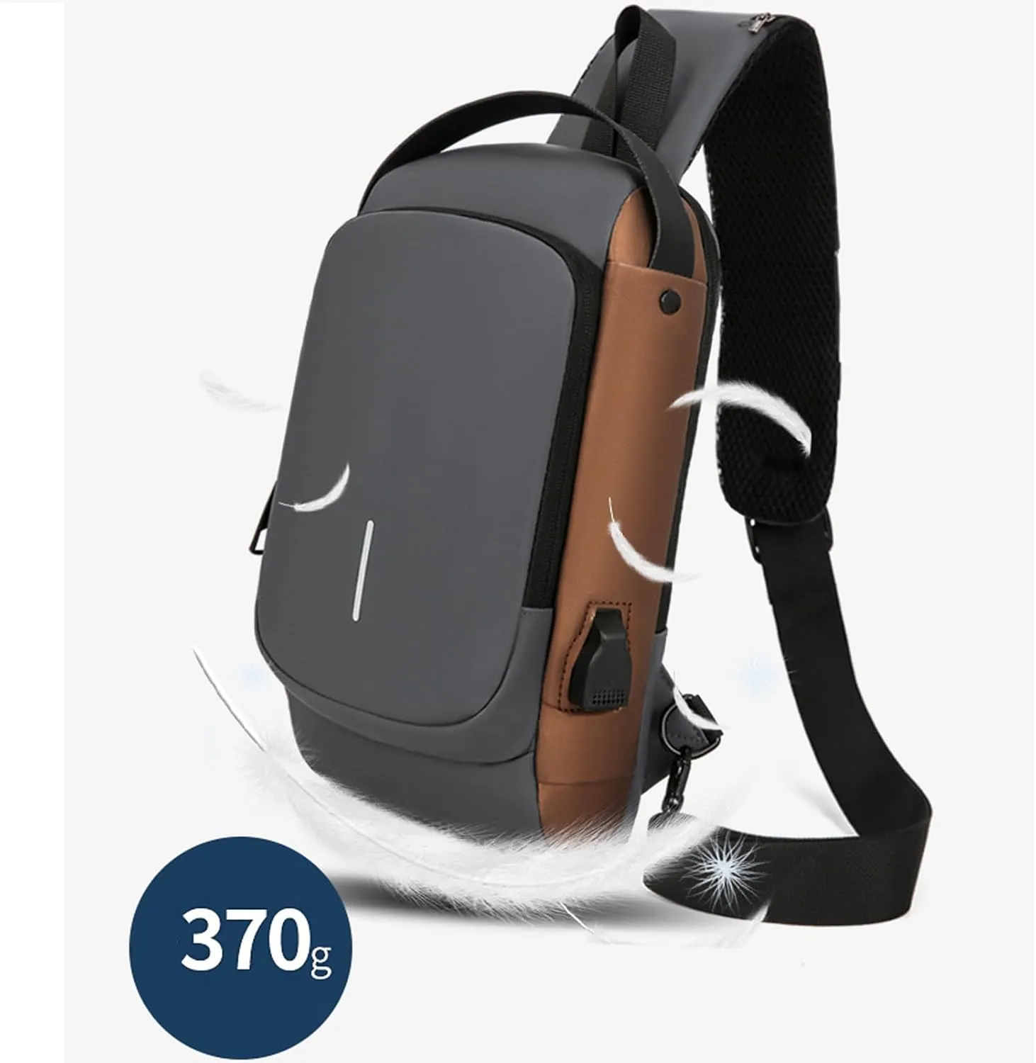 Auricz Sling Bag, 2025 New Carbon Fiber Streamline Anti-Theft Sling Bag, Waterproof, for Travel Gym Sports
