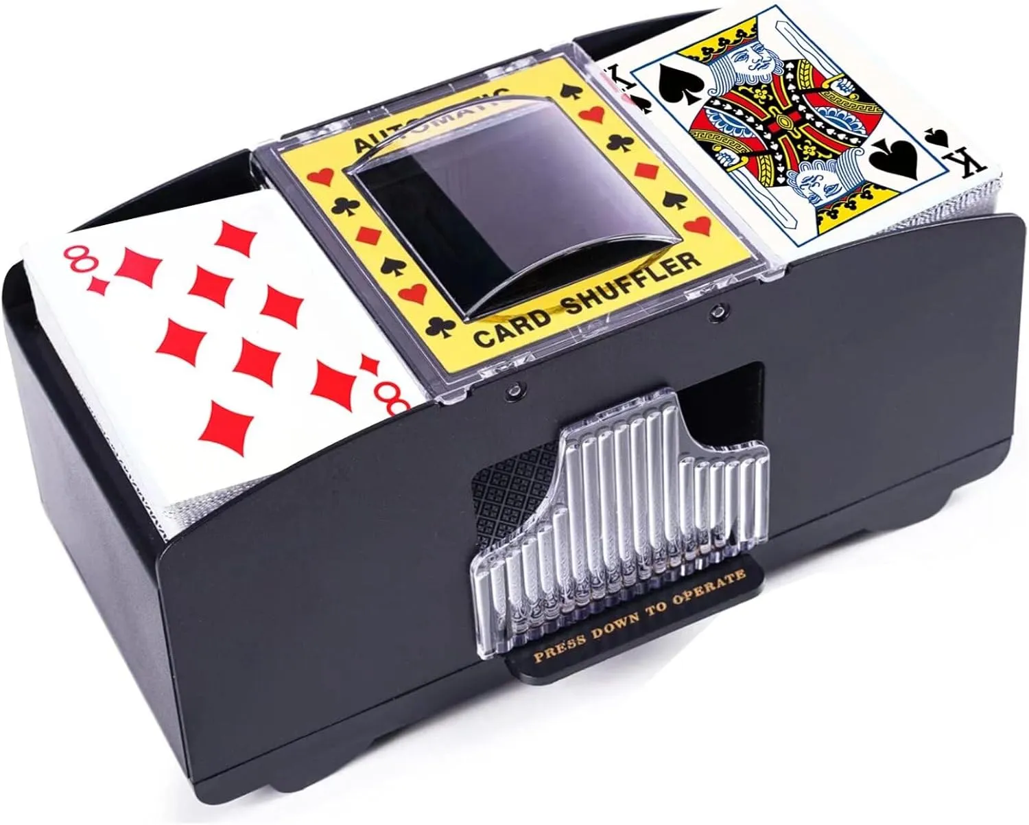 Automatic Card Shuffler, Battery Operated Card Dealer Machine, Electric Casino Card Shuffler for UNO, Blackjack, Texas Hold'em, Home Card Games