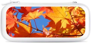 Autumn Maple Leaves Hard Shell Travel Case with Rope 15 Game Card Pockets Compatible with Switch Protective