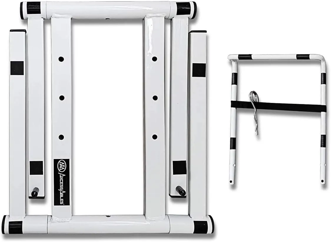 AxcessAbles Portable Folding Laptop Stand with Bag | Elevated MacBook Stand for Home Office, Music Production, Gaming, DJ Controller | No Assembly Required (White)