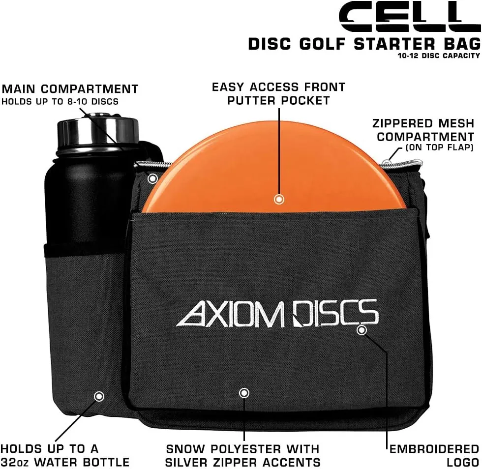 Axiom Discs Cell Disc Golf Starter Bag (Choose Your Favorite Color)