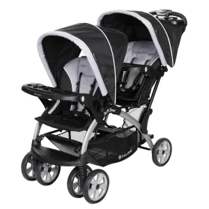 Baby Trend Double Infant and Toddler Stroller w/ Harness and Basket, Sit N' Stand, Stormy