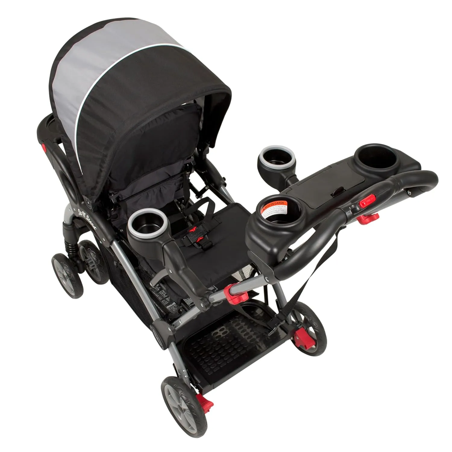 Baby Trend Sit N' Stand Children Kids Lightweight Foldable Portable Dual Front and Back Seat Ultra Stroller with Parent and Child Tray, Phantom