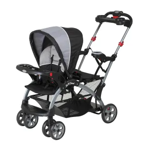 Baby Trend Sit N' Stand Children Kids Lightweight Foldable Portable Dual Front and Back Seat Ultra Stroller with Parent and Child Tray, Phantom