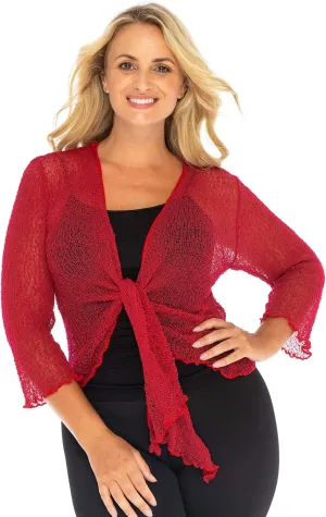 Back From Bali Womens Plus Size Shrug Bolero Sheer Cardigan Arm Cover 2X 3X 4X Lightweight