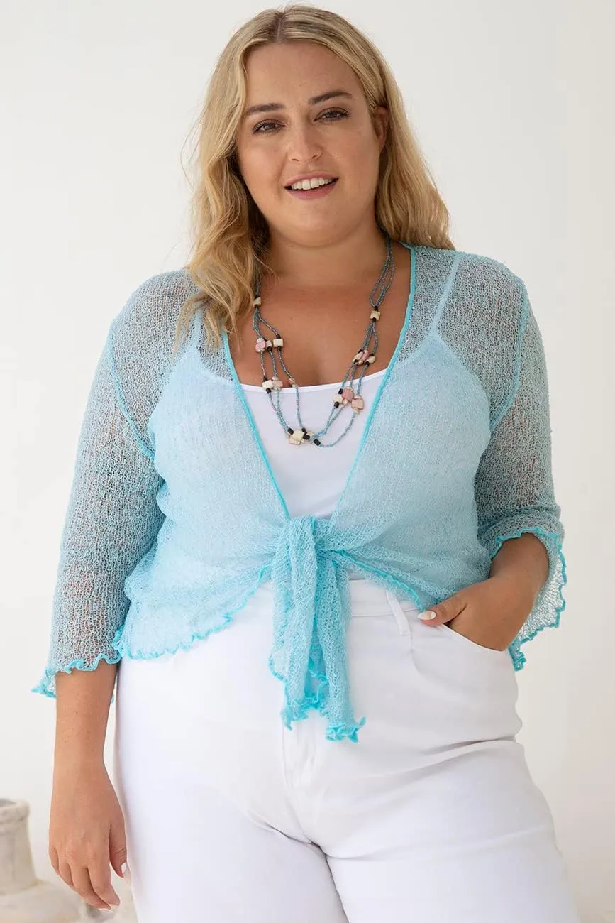 Back From Bali Womens Plus Size Shrug Bolero Sheer Cardigan Arm Cover 2X 3X 4X Lightweight
