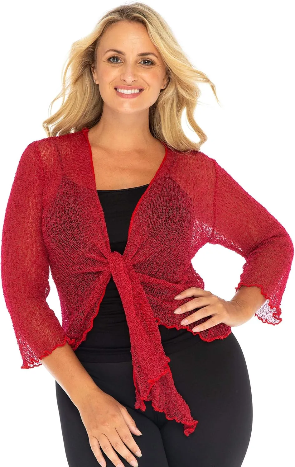 Back From Bali Womens Plus Size Shrug Bolero Sheer Cardigan Arm Cover 2X 3X 4X Lightweight