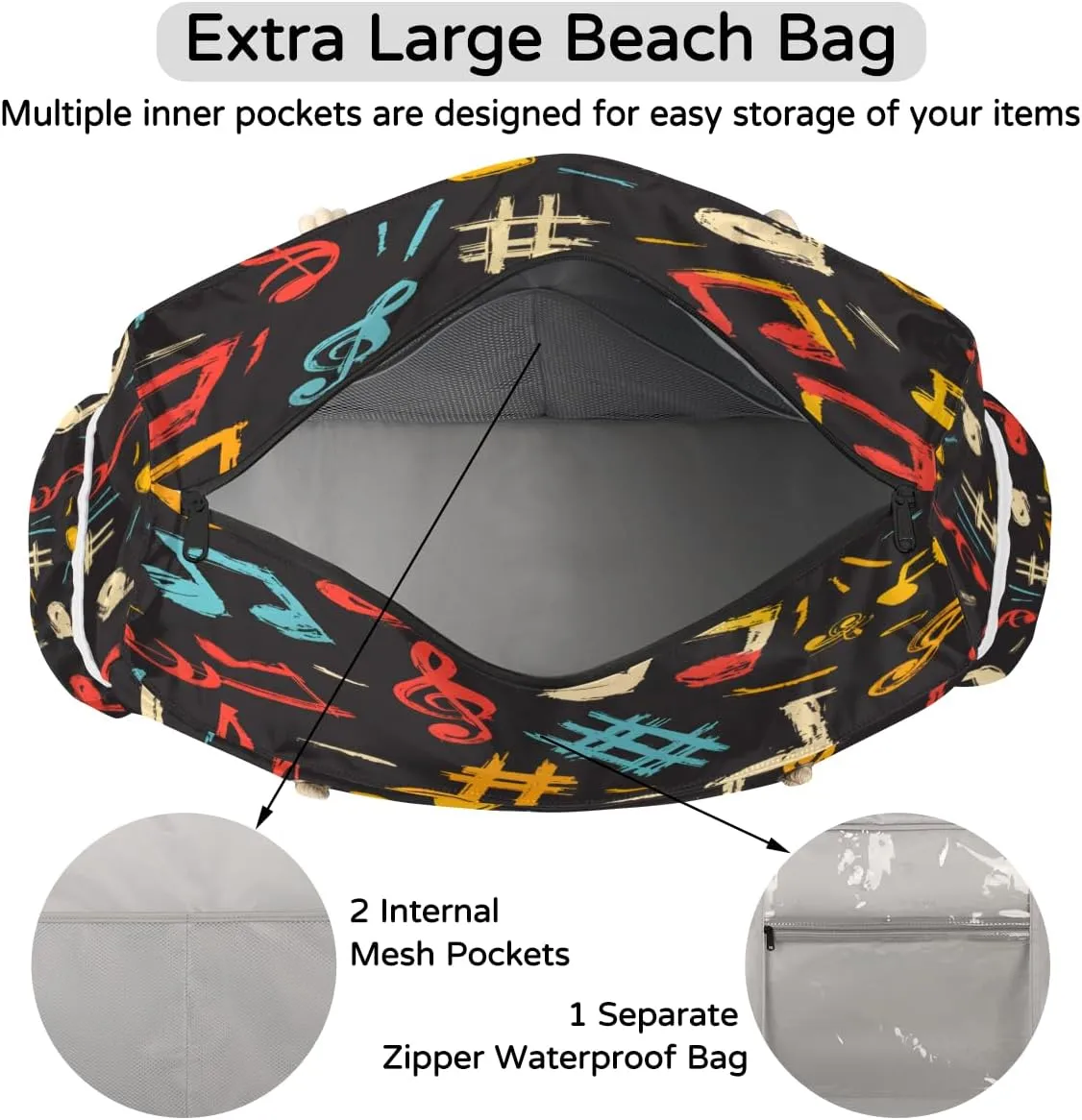 Bags for Women, Large Waterproof Beach Tote Bag for Gym Grocery Travel