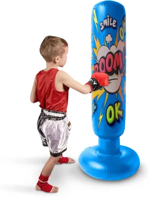 Baiao Punching Bag, Inflatable Kids Boxing Bag for Kids 3-12, Boxing Equipment for Child and Adults, Christmas, Birthday Gifts, Punching Bag Practice Karate, Taekwondo