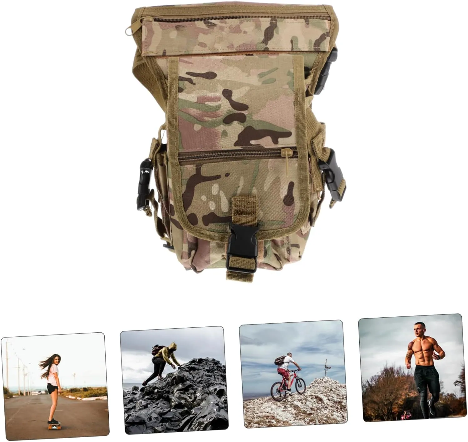 Balacoo Adjustable Strap Thigh Pouch Camping Leg Bag Oxford Waterproof Lightweight for Outdoor Sports