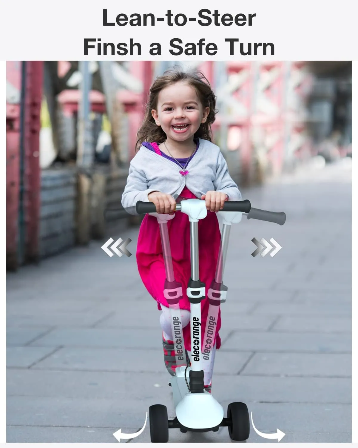 Balance Electric Scooter for Kids Ages 2-9, Long Range, Easy Control Thumb Throttle, Solid Wide Light Up Deck & Wide Wheels, 3 Adjustable Height, 5Mph Safe Speed, 60min Ride Time, Lightweight, Foldable Battery Scooter for Kids