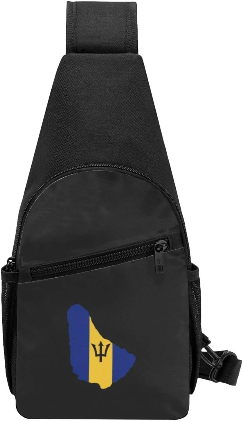 Barbados Flag Unisex Chest Bag Lightweight Crossbody Shoulder Bag Travel Pocket