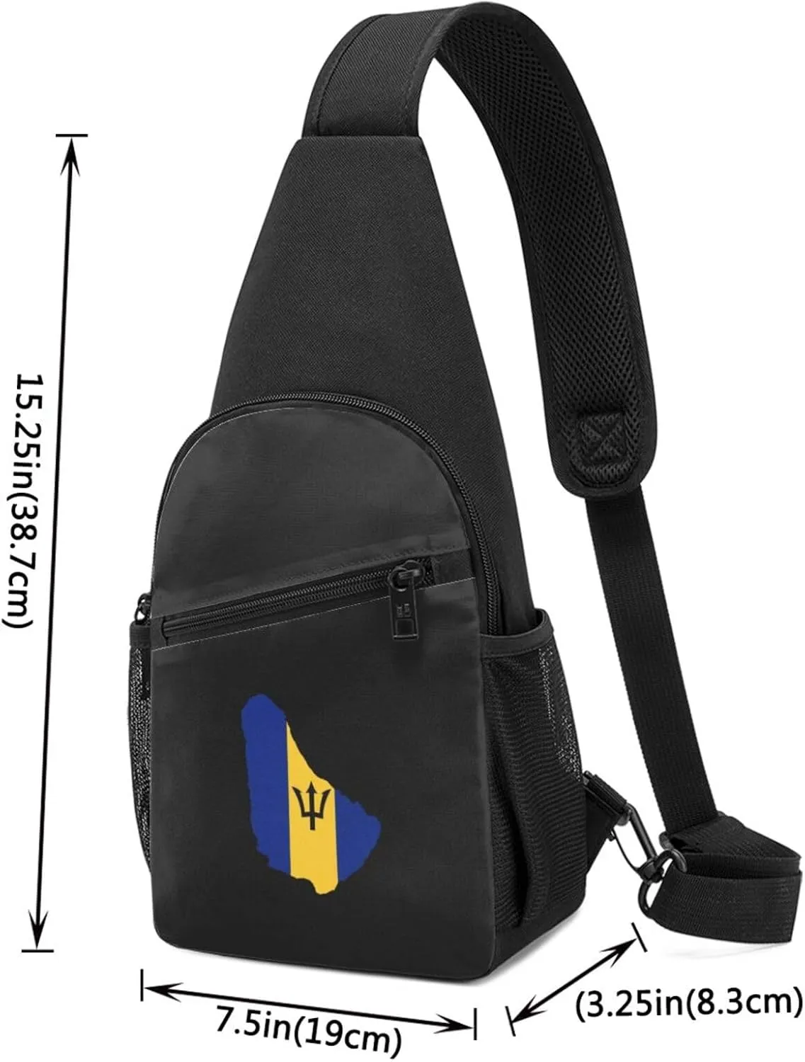 Barbados Flag Unisex Chest Bag Lightweight Crossbody Shoulder Bag Travel Pocket