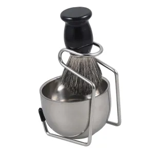 Barber Grade Shaving Set Men's Manual Shaving Brush Kit Foaming Bowl Stand for Beard Care