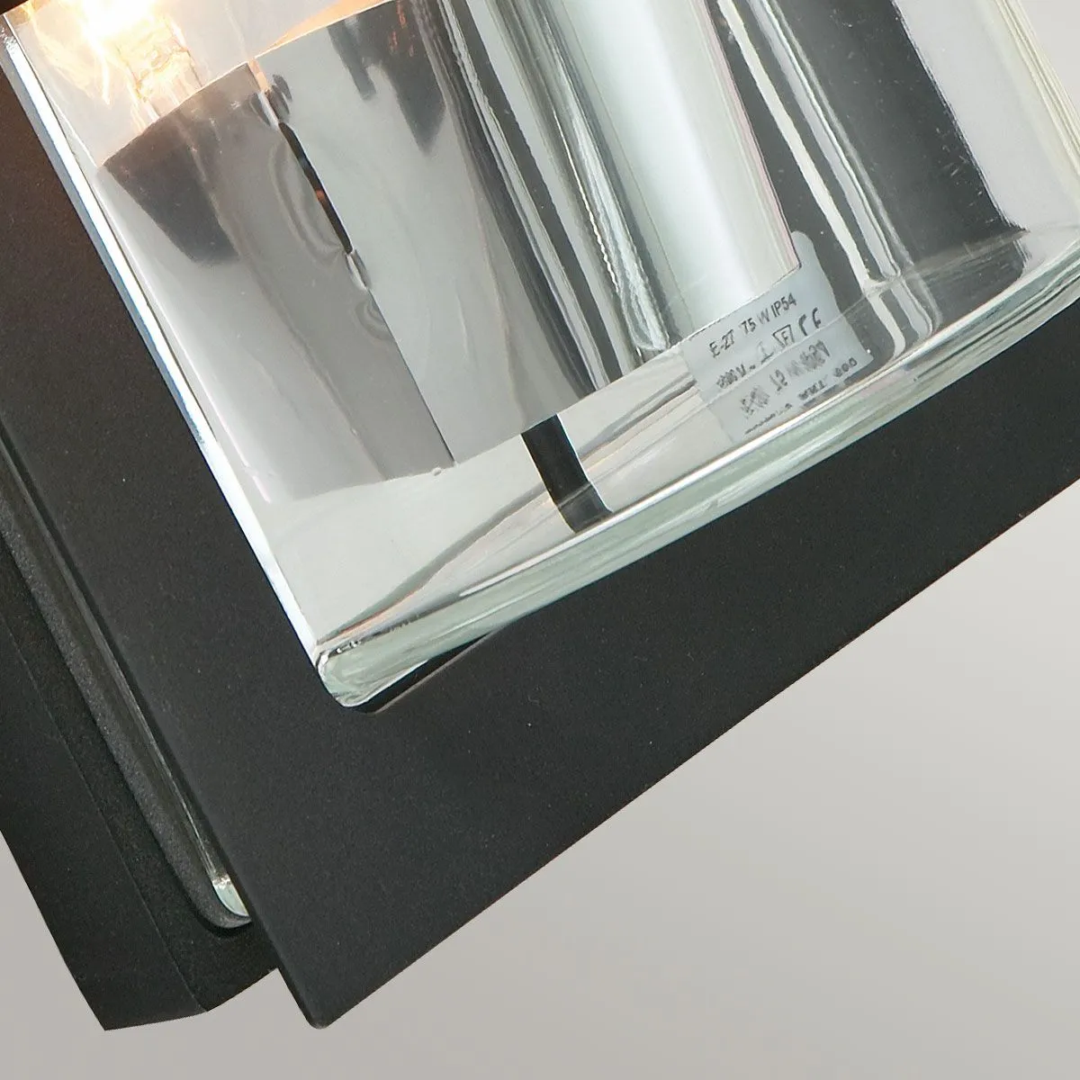 Basel 1 Light Wall Lantern - Black With Clear Glass | Black